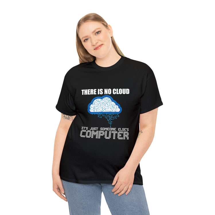 Shirt Funny There's No Cloud Sarcastic Programmers Quote Computer Science Software Tech T-Shirt Unisex Heavy Cotton Tee