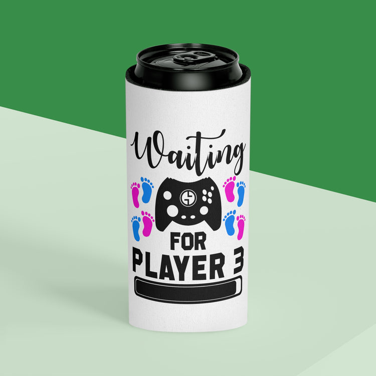 Waiting For Player Three Funny Maternity Can Cooler