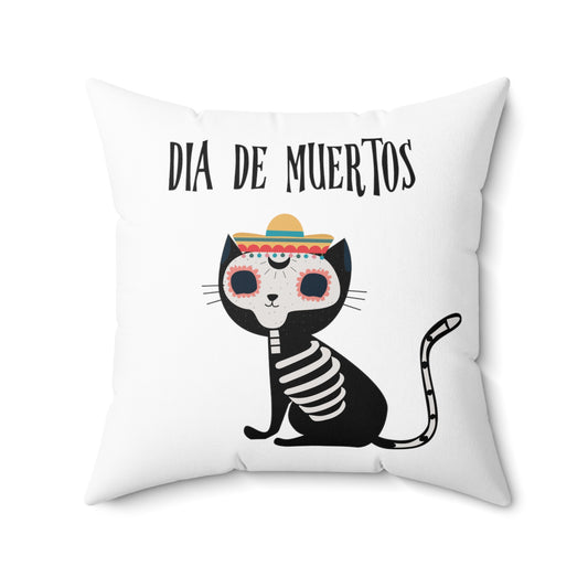 Humorous Darkened Kittens Spookiest Tricks Treating Spun Polyester Square Pillow