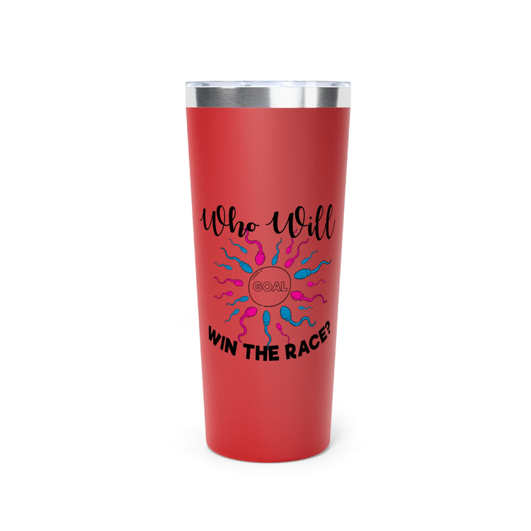 Who Will Win The Race Funny Gender Announcement Insulated Tumbler, 22oz