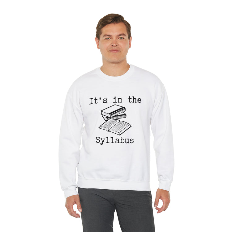 Humorous Syllabus Funny Saying Reader Subjects Lover Books Unisex Crewneck Sweatshirt