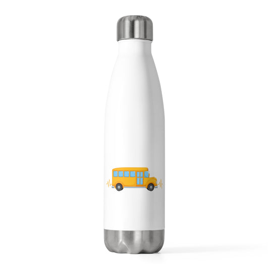 Novelty Heartbeats Students Transportation Motorbus Schooling Hilarious Fieldtrip University Shuttle Academy 20oz Insulated Bottle