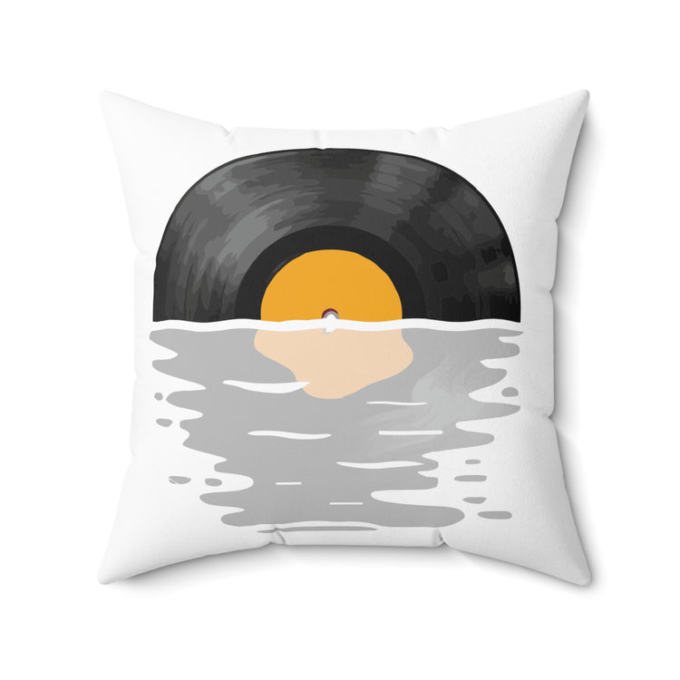 Novelty Bands Over Funny Love It She Bends Over Fishing Spun Polyester Square Pillow