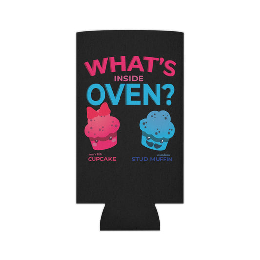 What's Inside Oven Little Cupcake or Muffin Cute Babies Gender Gift Can Cooler