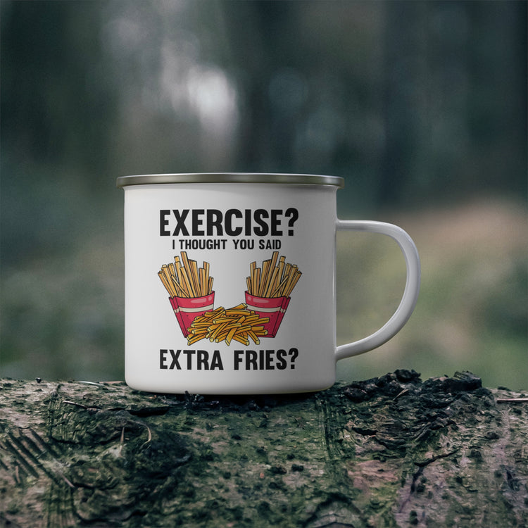 Hilarous Fitness Instructors Workout Lover Exercise Muscles Gym Boyfriend Enamel Camping Mug