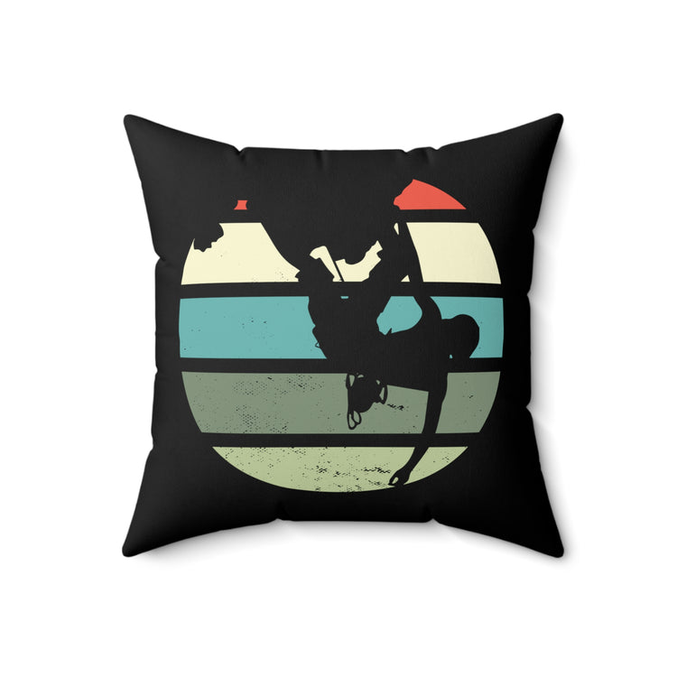 Humorous Nostalgic Boulder Mountaineering Mount Hiking Spun Polyester Square Pillow