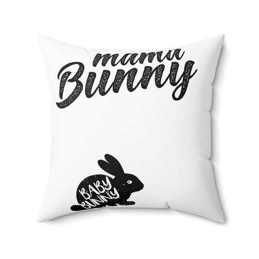 Humorous Momma Bunnies Distressed Sarcastic Spun Polyester Square Pillow