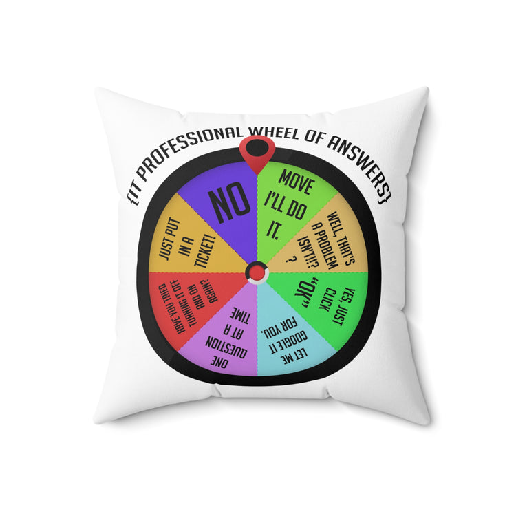 Novelty IT Professional Wheel Of Answers Tech Spun Polyester Square Pillow