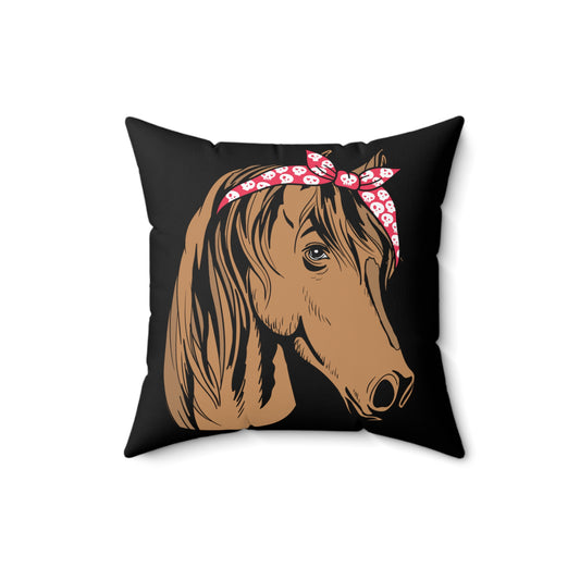 Funny Horsemanship Equestrian Racehorse Riding Horseman Spun Polyester Square Pillow