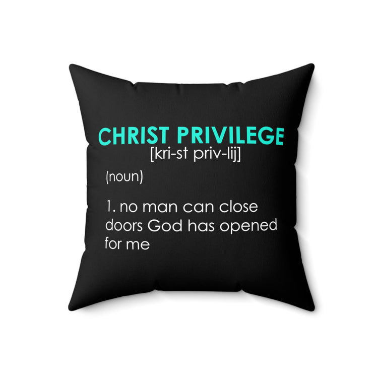 Inspirational Christianity Privileges Statements Religious Advantages Scriptures Line Spun Polyester Square Pillow