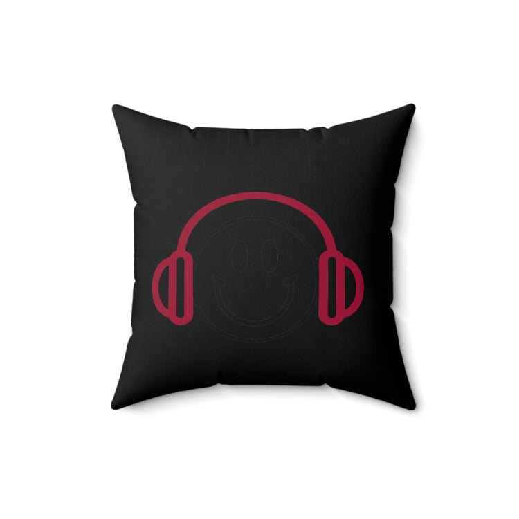 Awesome Music Lover Smiley DJ Face Awesome Spun Polyester Square Pillow