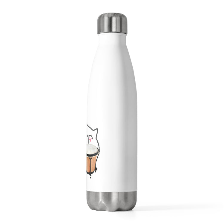 Funny Bongo Cat Cute Musical Instrument Kitten Meme Cartoon Tee Shirt 20oz Insulated Bottle