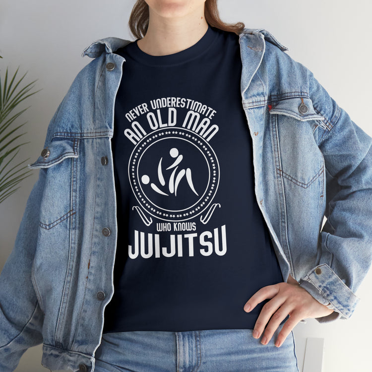 Shirt Funny Old Man Jiu Jitsu Expert Sayings Martial Arts Humor T-Shirt Unisex Heavy Cotton Tee