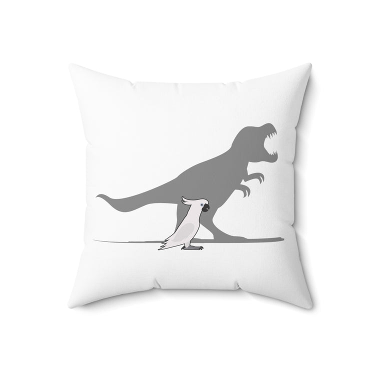 Hilarious Dinosaurs Cockatiel Parakeet Macaw Cockatoo Spun Polyester Square Pillow