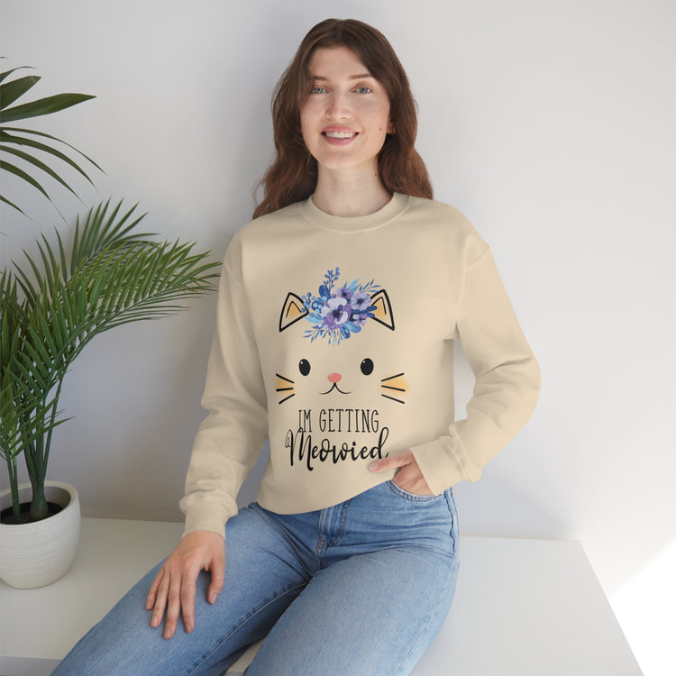 Hilarious Fiance Engagement Sarcastic Kitten Statements Humorous Nuptials Mockeries Gags Unisex  Crewneck Sweatshirt