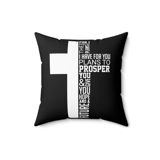 Inspirational Prosperities Christians Faithfulness Prospering Prayer Church Statements Spun Polyester Square Pillow