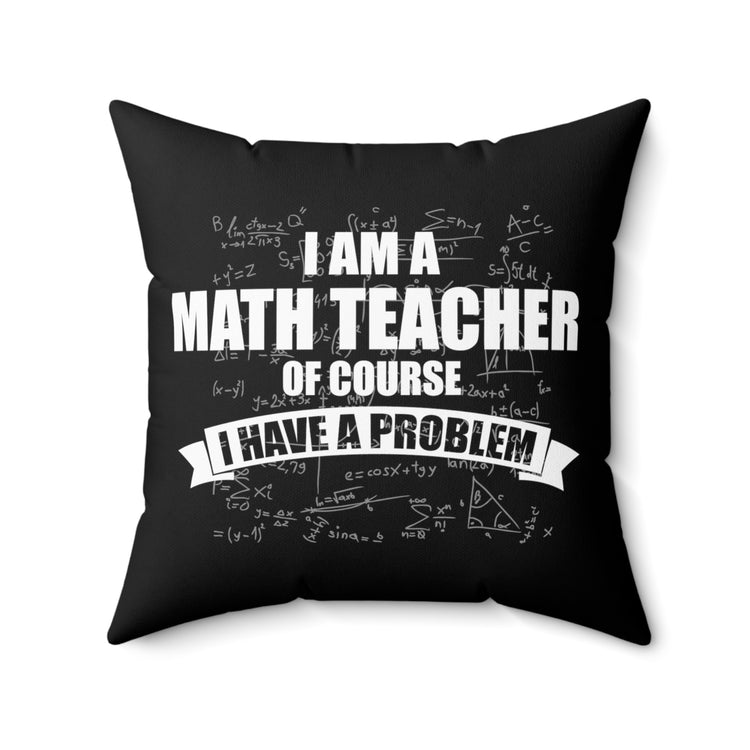 Novelty Stressed Mathematicians Vintage Difficulties Problems Spun Polyester Square Pillow