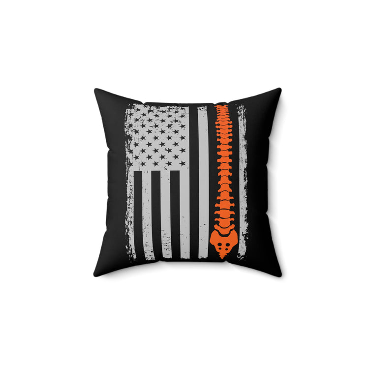 Hilarious Chiropractor Nationalistic Nationalism Physician Banner Orthopedic Osteopathy Spun Polyester Square Pillow