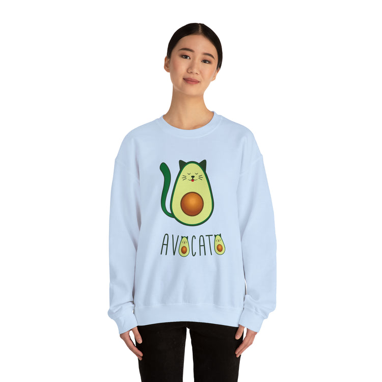 Cute Avocato For Men Women Cat Lover Unisex Crewneck Sweatshirt