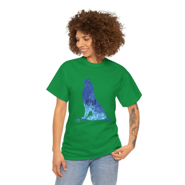 Shirt Funny Mommy And Me Shirts Wolf Animal Parent and Child  Moon T-Shirt Unisex Heavy Cotton Tee