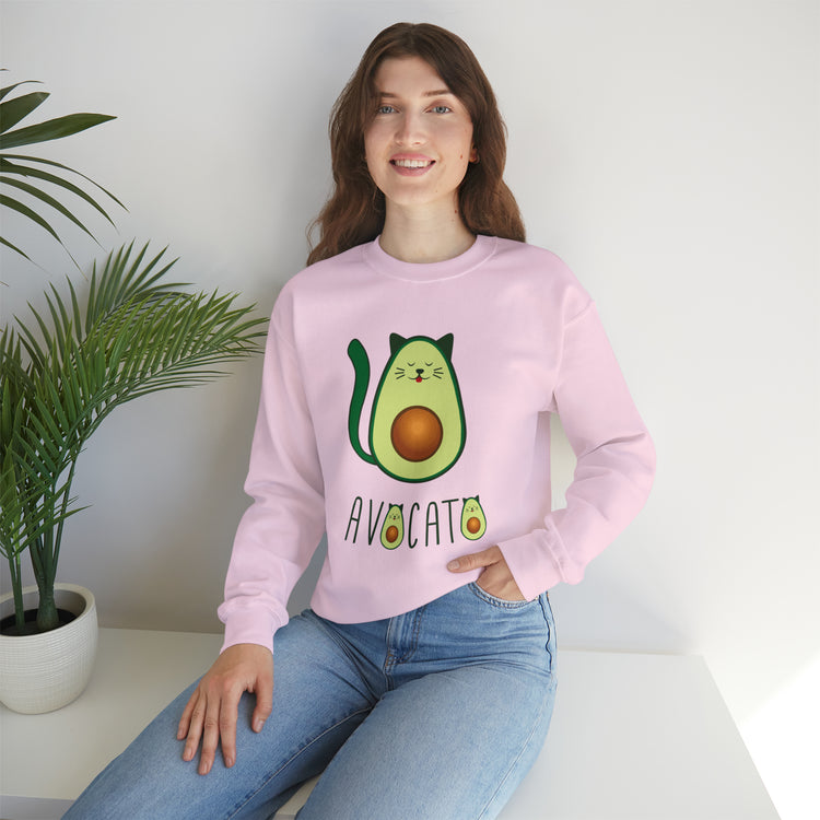 Cute Avocato For Men Women Cat Lover Unisex Crewneck Sweatshirt