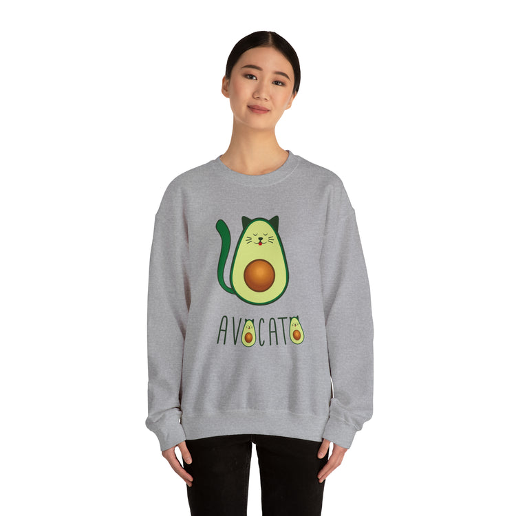 Cute Avocato For Men Women Cat Lover Unisex Crewneck Sweatshirt