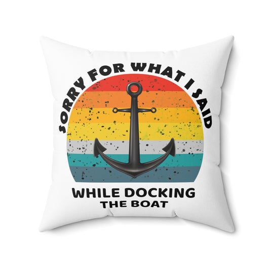 Hilarious Speedboat Tugboats Watercraft Boating Longboat Spun Polyester Square Pillow