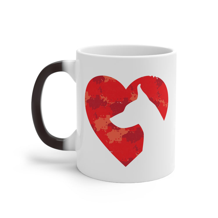 Hilarious Hearts Day German Dog Outline Figure Rottweiler Color Changing Mug