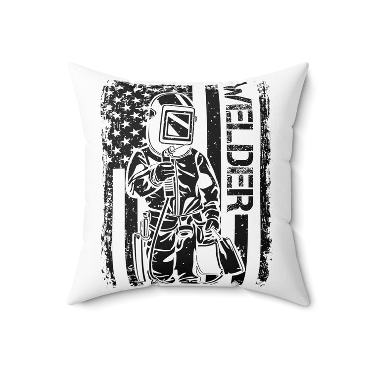 Novelty Electrician Patriotic Malediction Profanity Lover Spun Polyester Square Pillow