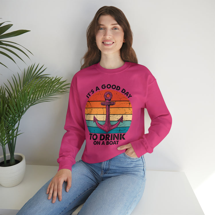 Humorous Its A Nice Day To Drink On A Boat Kayaking Graphic Unisex Crewneck Sweatshirt