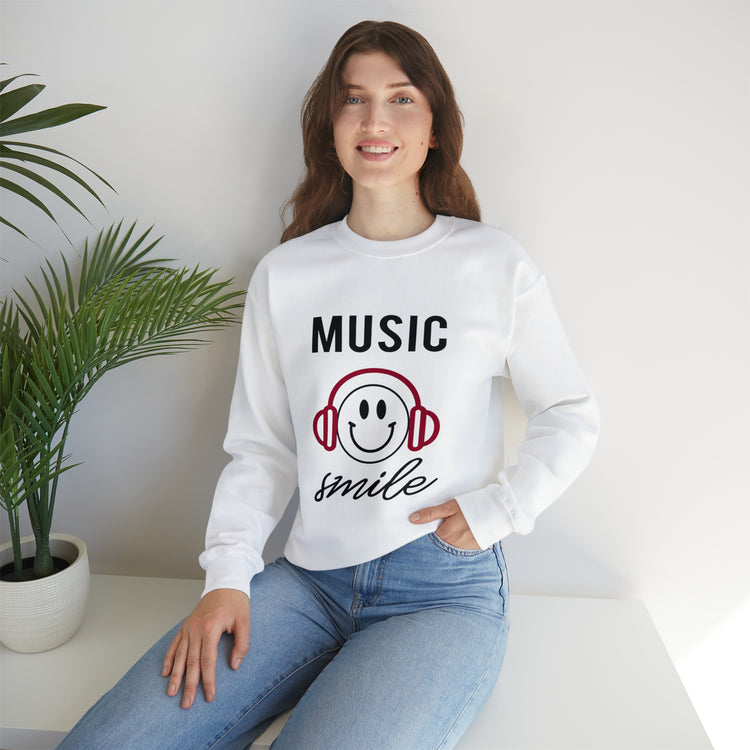 Awesome Music Lover Smiley DJ Face Awesome Unisex Crewneck Sweatshirt