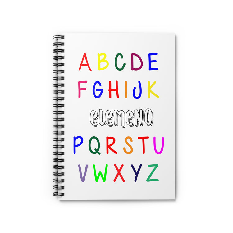 Funny Alphabet Kids Elemeno A to Z Teacher Spiral Notebook - Ruled Line