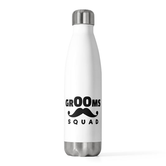 Funny Groom Squad Wedding Bachelors Mustache Wedding Hilarious Grooms Bridal Sayings Engagement Fiance 20oz Insulated Bottle