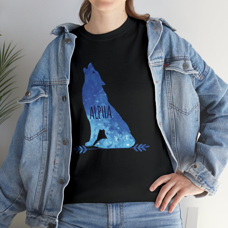 Shirt Funny Mommy And Me Shirts Wolf Animal Parent and Child  Moon T-Shirt Unisex Heavy Cotton Tee