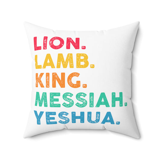 Uplifting Christianity Statements Devotee Distressed Line Spun Polyester Square Pillow