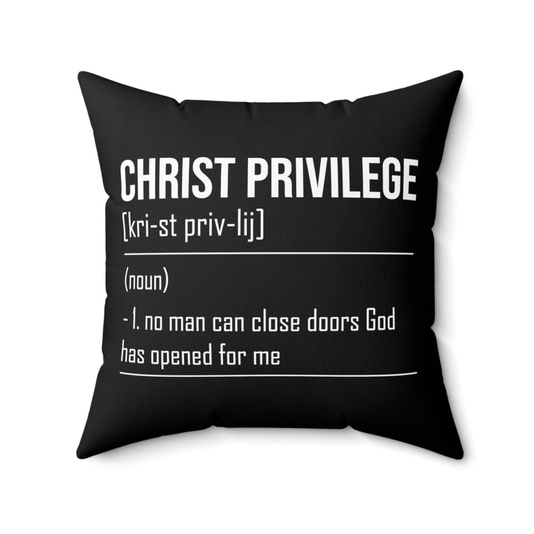 Inspirational Christianity Privileges Statements Religious Advantages Scriptures Line Spun Polyester Square Pillow