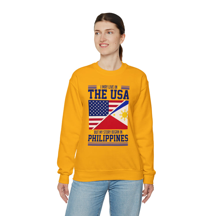 Funny American Filipinos Sarcastic Filipino Mockery USA Unisex Crewneck Sweatshirt