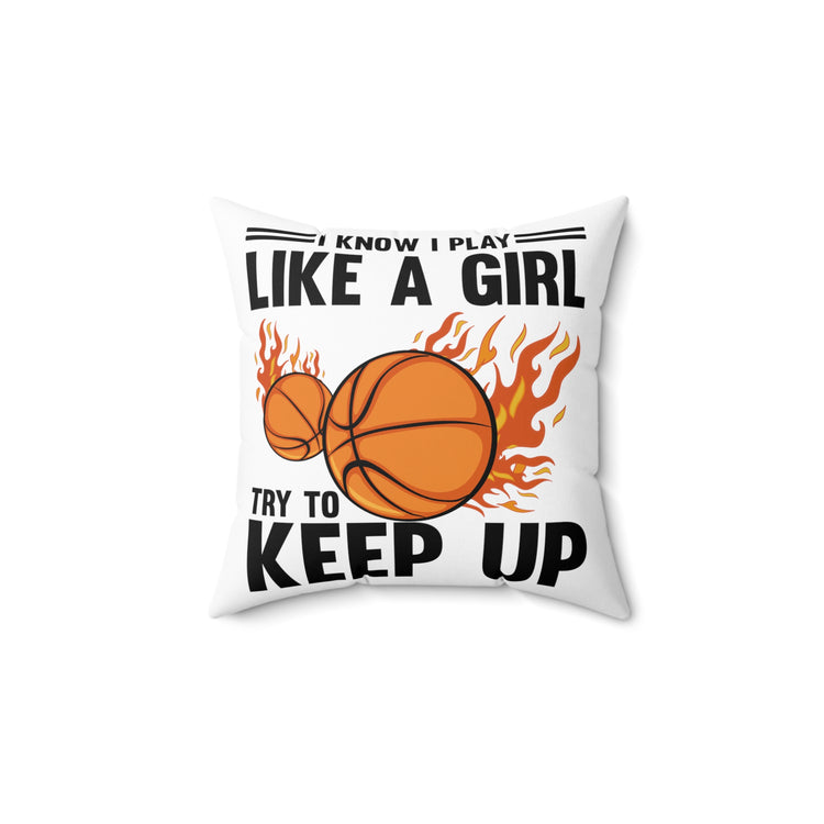 Hilarious Group Multiplayer Sports Recreation Player Athletic Spun Polyester Square Pillow