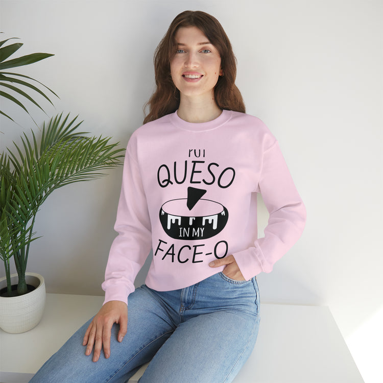 Humorous Mexican Queso Enthusiasts Food Illustration Gags Unisex Crewneck Sweatshirt