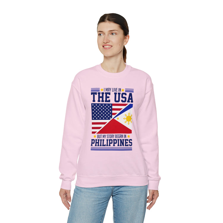 Funny American Filipinos Sarcastic Filipino Mockery USA Unisex Crewneck Sweatshirt