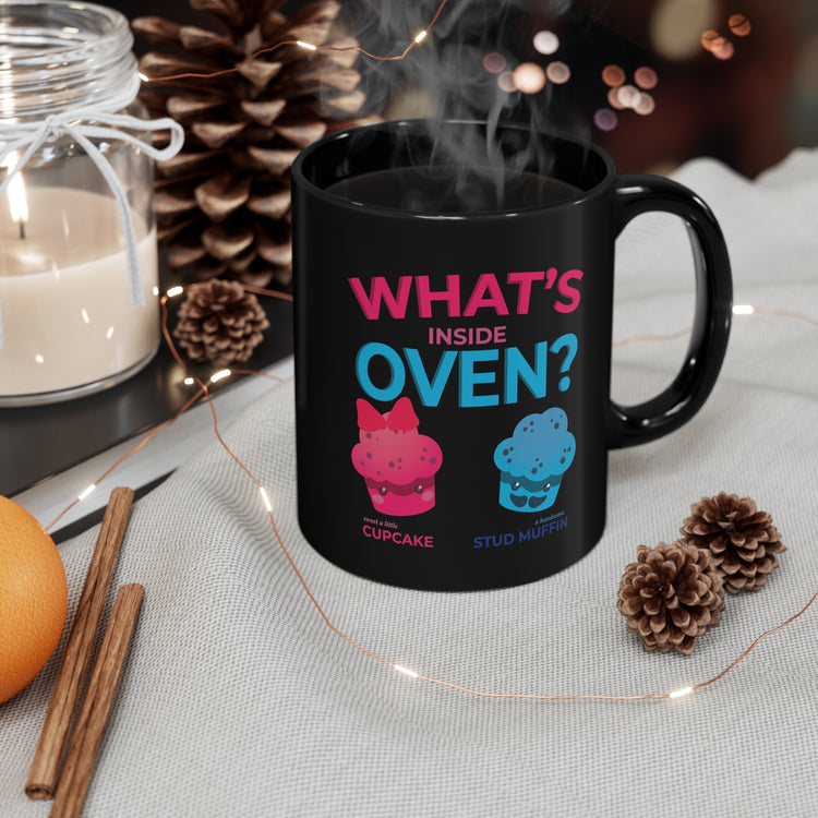 What's Inside Oven Little Cupcake or Muffin Men Women Gift Black mug 11oz