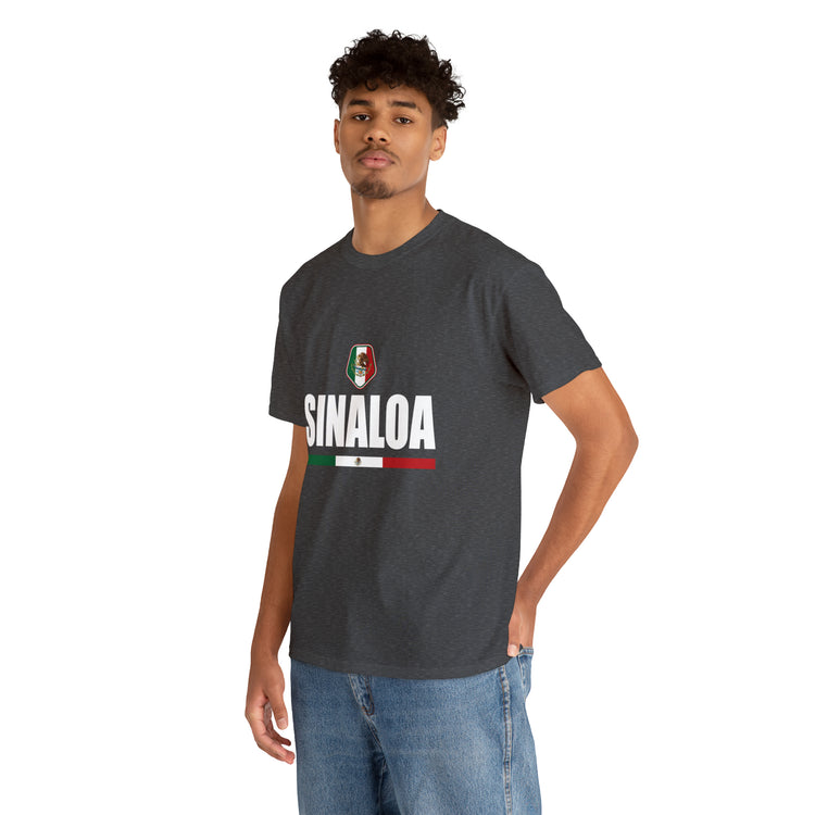 Shirt Funny Sinaloa Mexico Flag Illustration Mexican Pride Symbol T-Shirt Unisex Heavy Cotton Tee