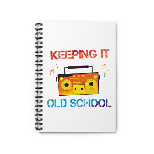 Colorful Keeping It Old School Classic Music Spiral Notebook - Ruled Line