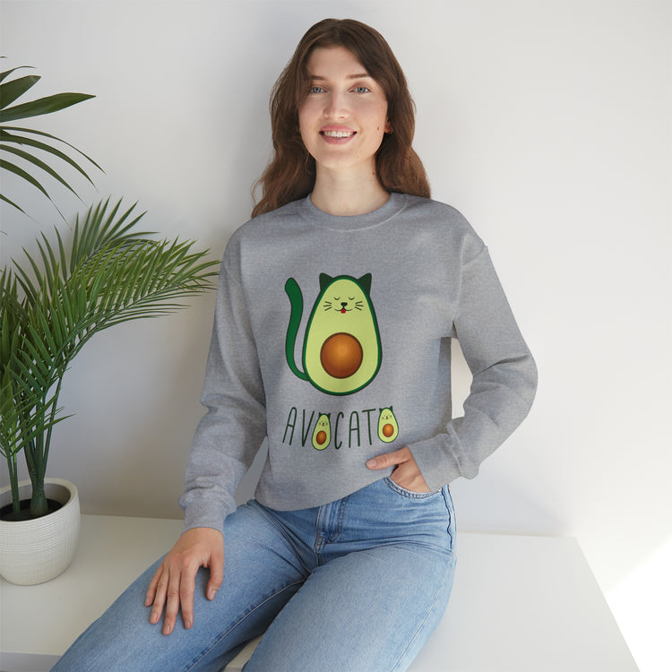 Cute Avocato For Men Women Cat Lover Unisex Crewneck Sweatshirt