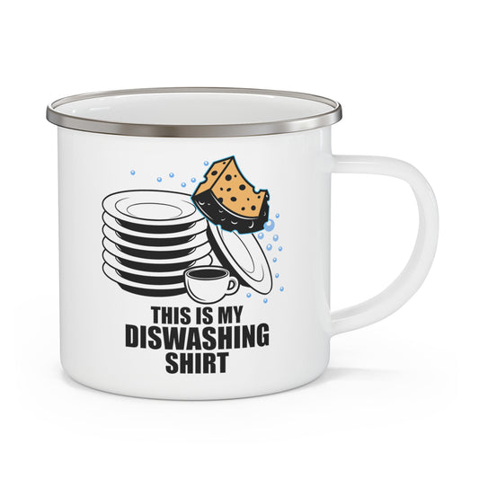 Novelty This Is My Dishwashing Shirt Cleaner Helper Staff Enamel Camping Mug