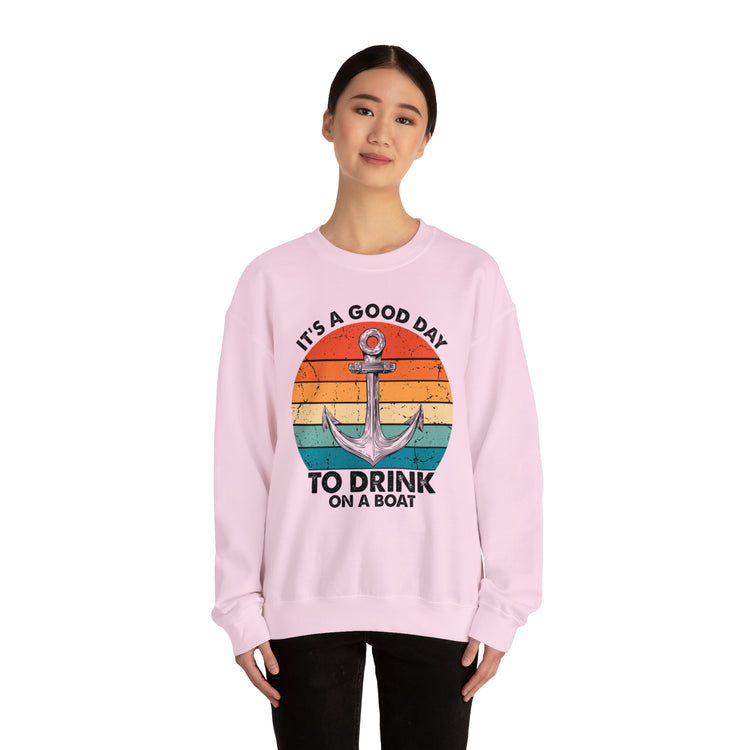 Humorous Its A Nice Day To Drink On A Boat Kayaking Graphic Unisex Crewneck Sweatshirt