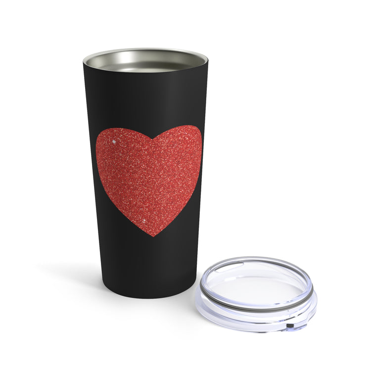 Red Glitter Effect Heart Valentines Day Men Women Tumbler 20oz