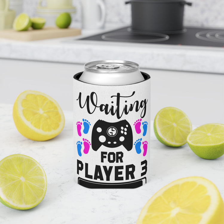 Waiting For Player Three Funny Maternity Can Cooler