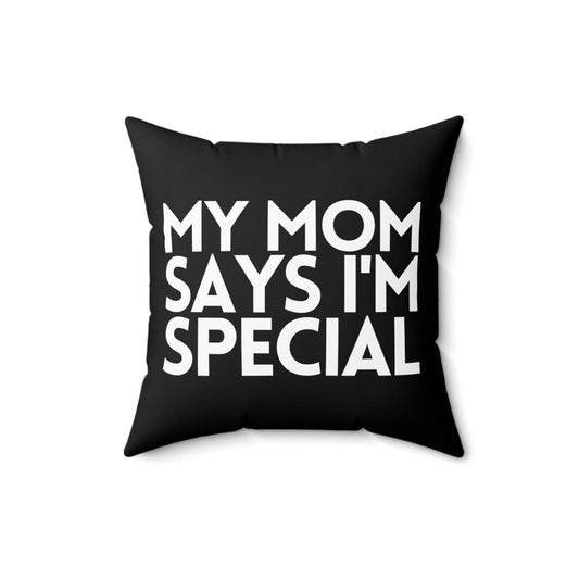 Inspirational Mommy's Favorite Kiddo Uplifting Favorable Families Spun Polyester Square Pillow