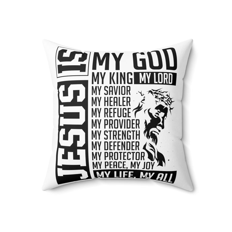 Inspirational Christianity Devotees Verses Catholic Love Spun Polyester Square Pillow